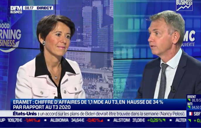 Christel Bories durant son interview sur BFM business le 25 octobre 2021