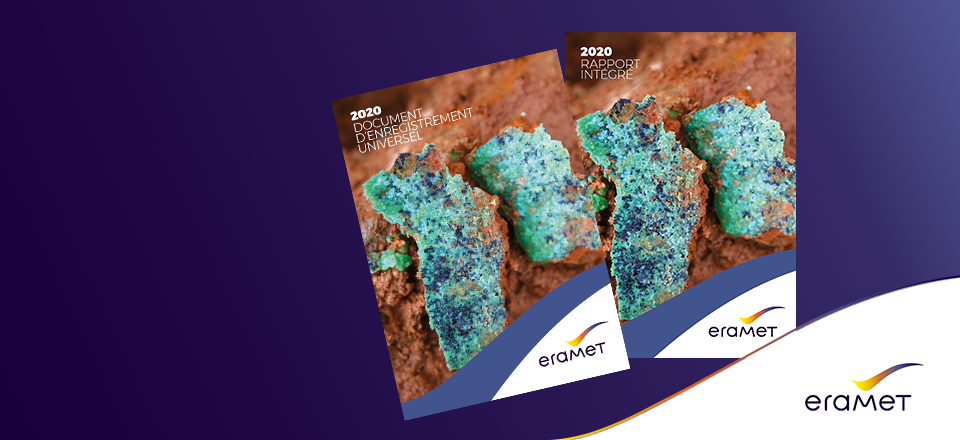 Covers of the Eramet Group's 2020 Universal Registration Document and Integrated report