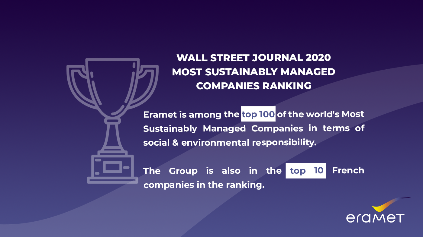 Visuel d'illustration relatif à l'intégration d'Eramet au classement RSE du Wall Street Journal