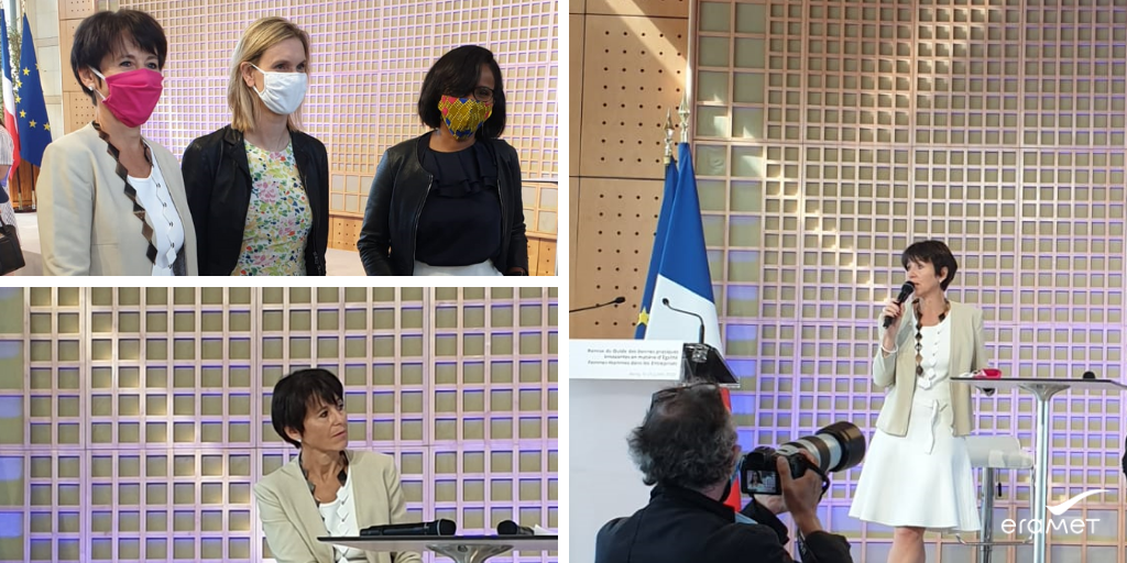 Photos de la remise du guide de bonnes pratiques en faveur de l'égalité femmes hommes au Ministère de l'Economie et des Finances le 21 juillet 2020