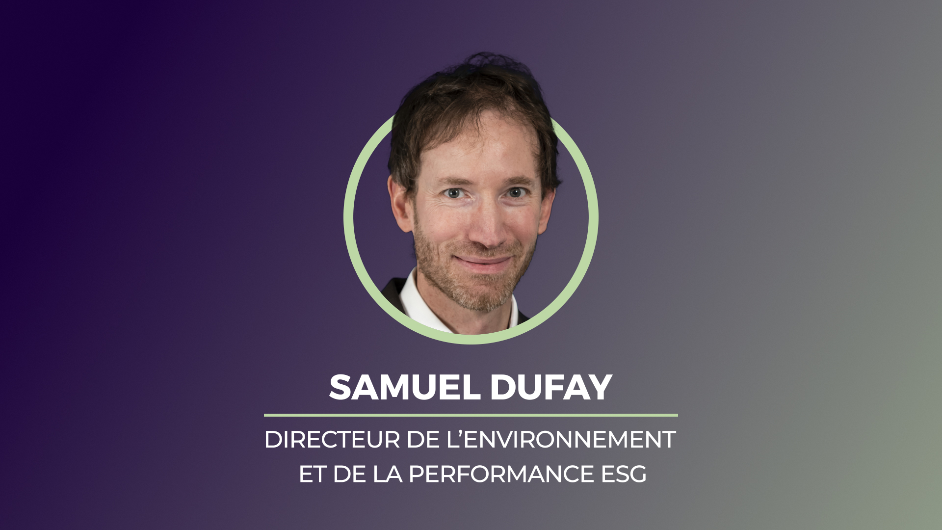 Portrait de Samuel Dufay, Directeur de l'Environnement et de la Performance ESG d'Eramet