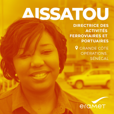 Portrait d'Aissatou, Directrice des Activités Ferroviaires et Portuaires chez Grande Côte Opérations