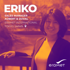 Portrait of Eriko, Sales Manager Aubert & Duval at Eramet International Tokyo
