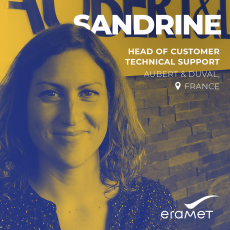 Portrait of Sandrine, Head of Customer technical support at Aubert & Duval